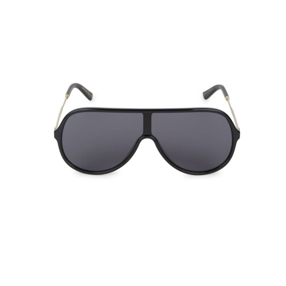 $595 NIB Gucci Gold Metal Plastic Frame Black 45MM Aviator Sunglasses